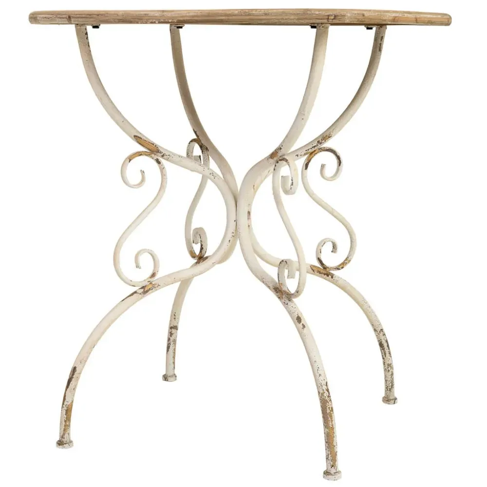 Illustration numéro 3 du produit Table en bois et métal finition vieillie 79,5x79,5x80