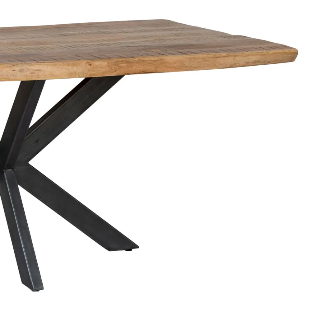 Illustration numéro 3 du produit Table à manger en acacia naturel laqué et fer 180x90x76h cm