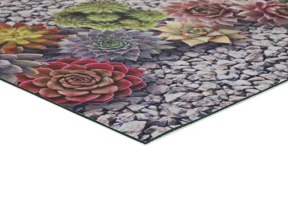Illustration numéro 3 du produit Tapis de cuisine lavable cactus gris/multicolore 52x200 cm