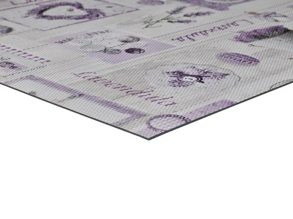 Illustration numéro 3 du produit Tapis de cuisine lavable plantes lilas/blanc 48x200 cm