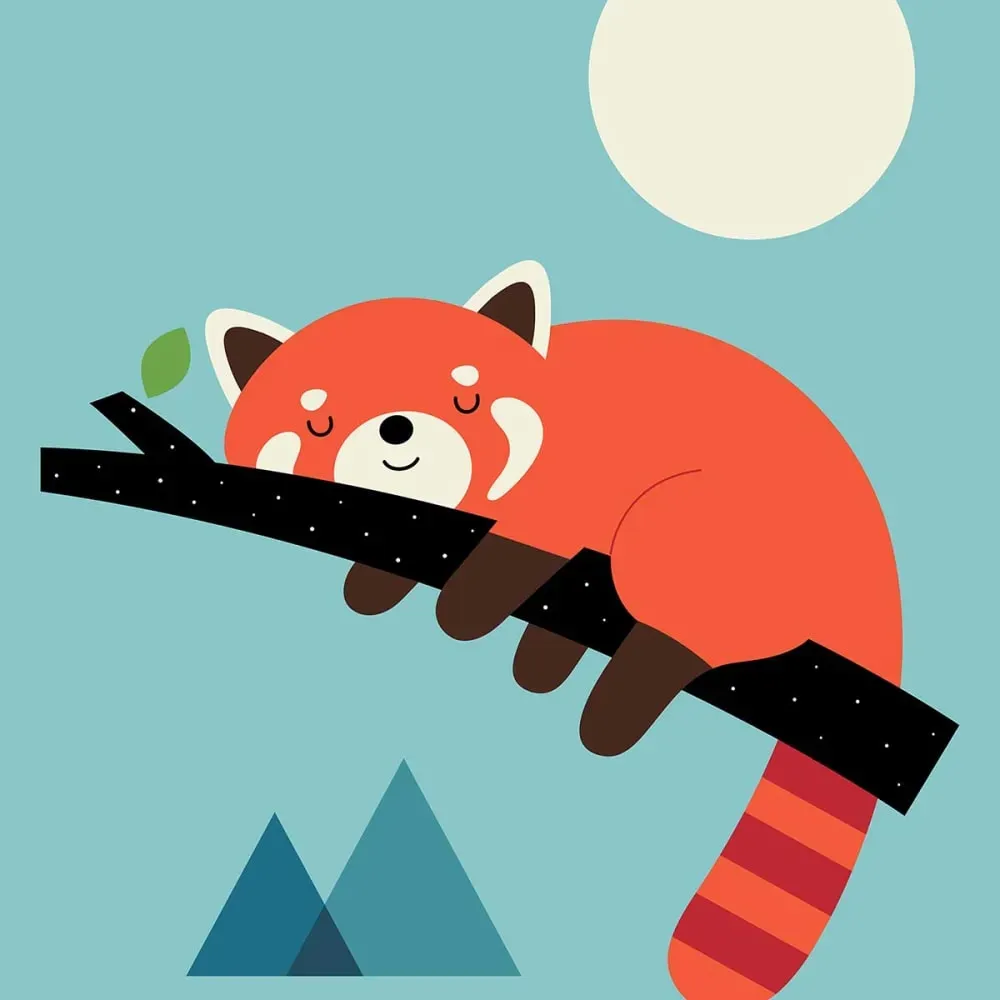 Illustration numéro 3 du produit Tableau enfant c'est l'heure de la sieste imprimé sur toile 40x60 cm