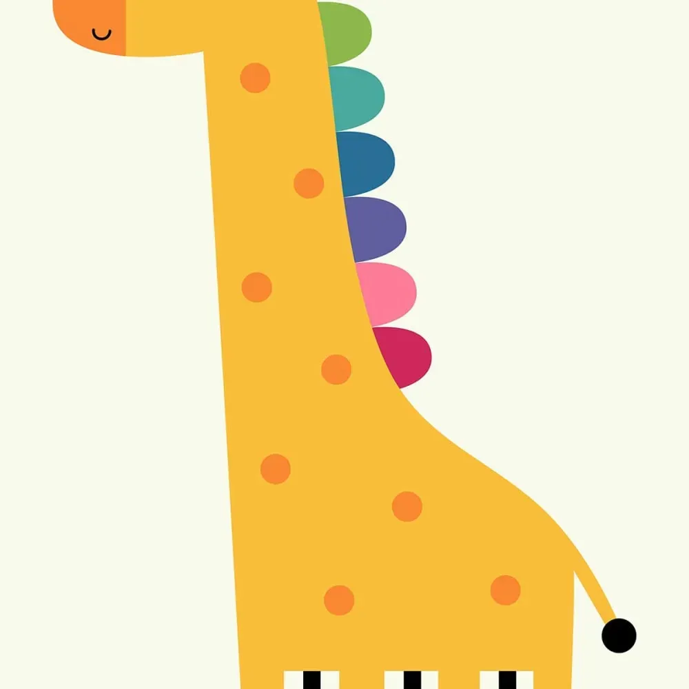 Illustration numéro 3 du produit Tableau girafe colorée imprimé sur toile 40x60 cm