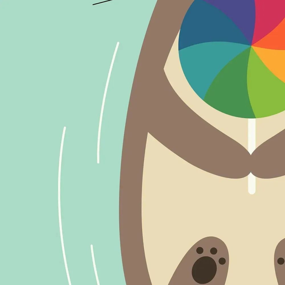 Illustration numéro 3 du produit Tableau loutre en baignade imprimé sur toile 40x60 cm