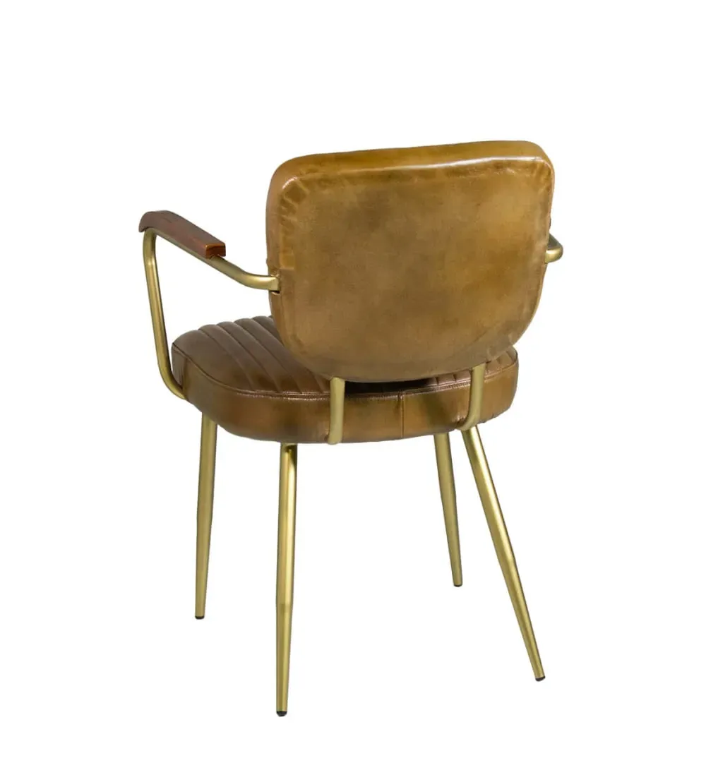 Illustration numéro 3 du produit Fauteuil en cuir marron