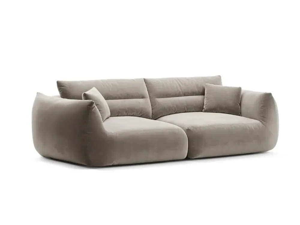 Illustration numéro 3 du produit Canapé modulable 4 places en velours béton