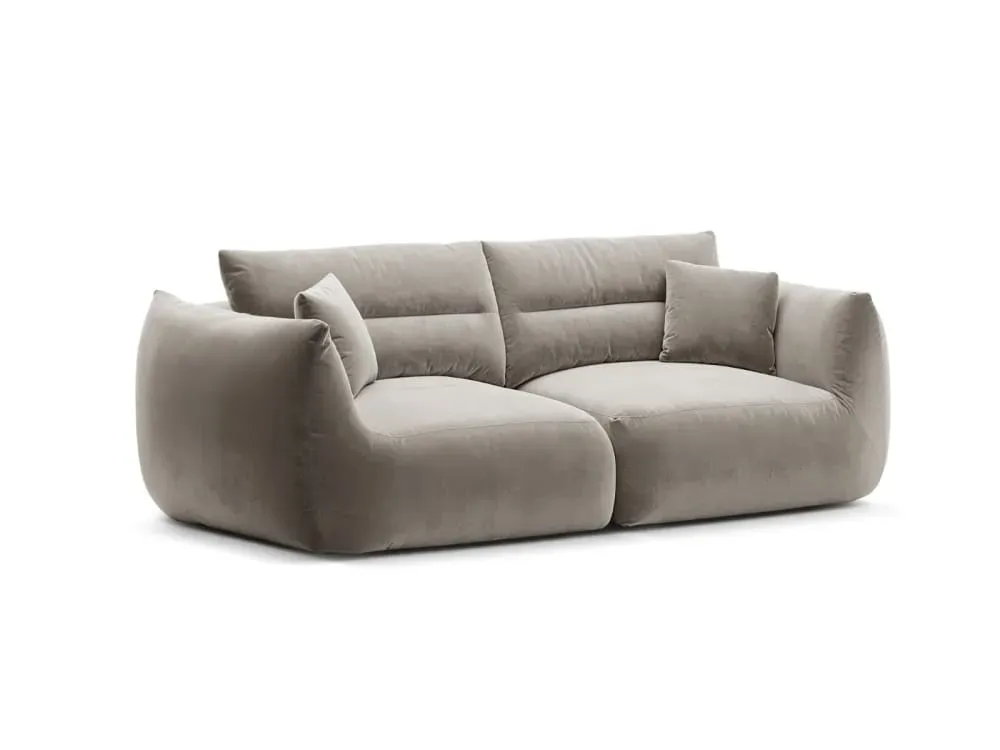 Illustration numéro 3 du produit Canapé modulable 3 places en velours béton