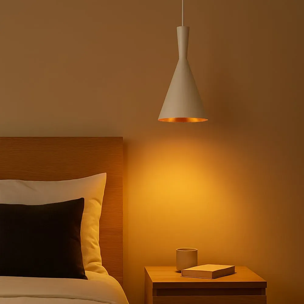 Illustration numéro 3 du produit Plafonnier industriel avec dôme aluminium blanc, E27 38x18cm