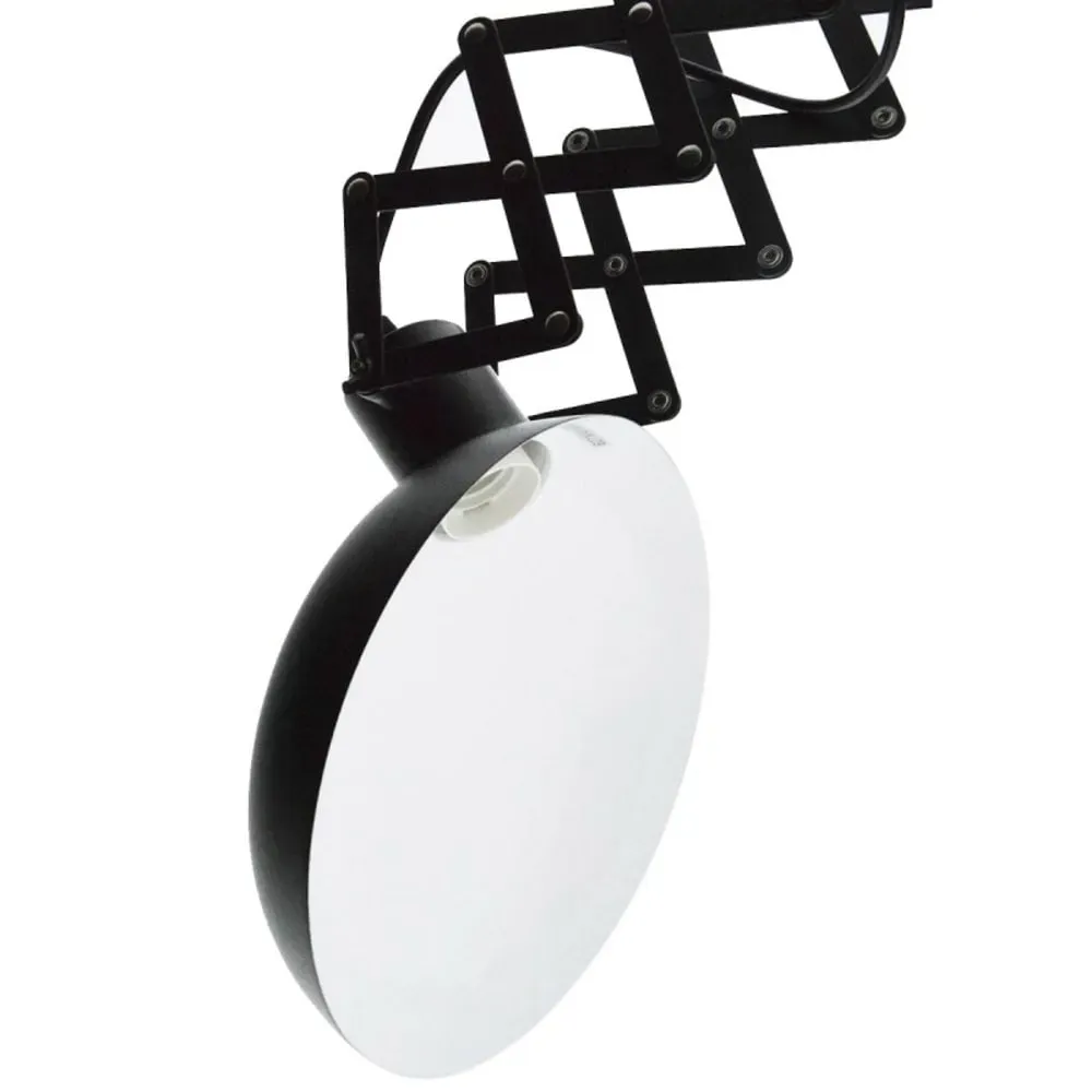 Illustration numéro 3 du produit Plafonnier extensible ciseaux noir style industriel, E27 62cm
