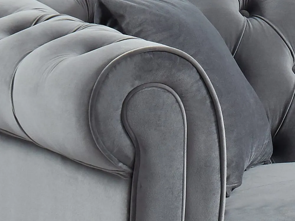 Illustration numéro 3 du produit Canapé d'angle velours 4 places gris anthracite