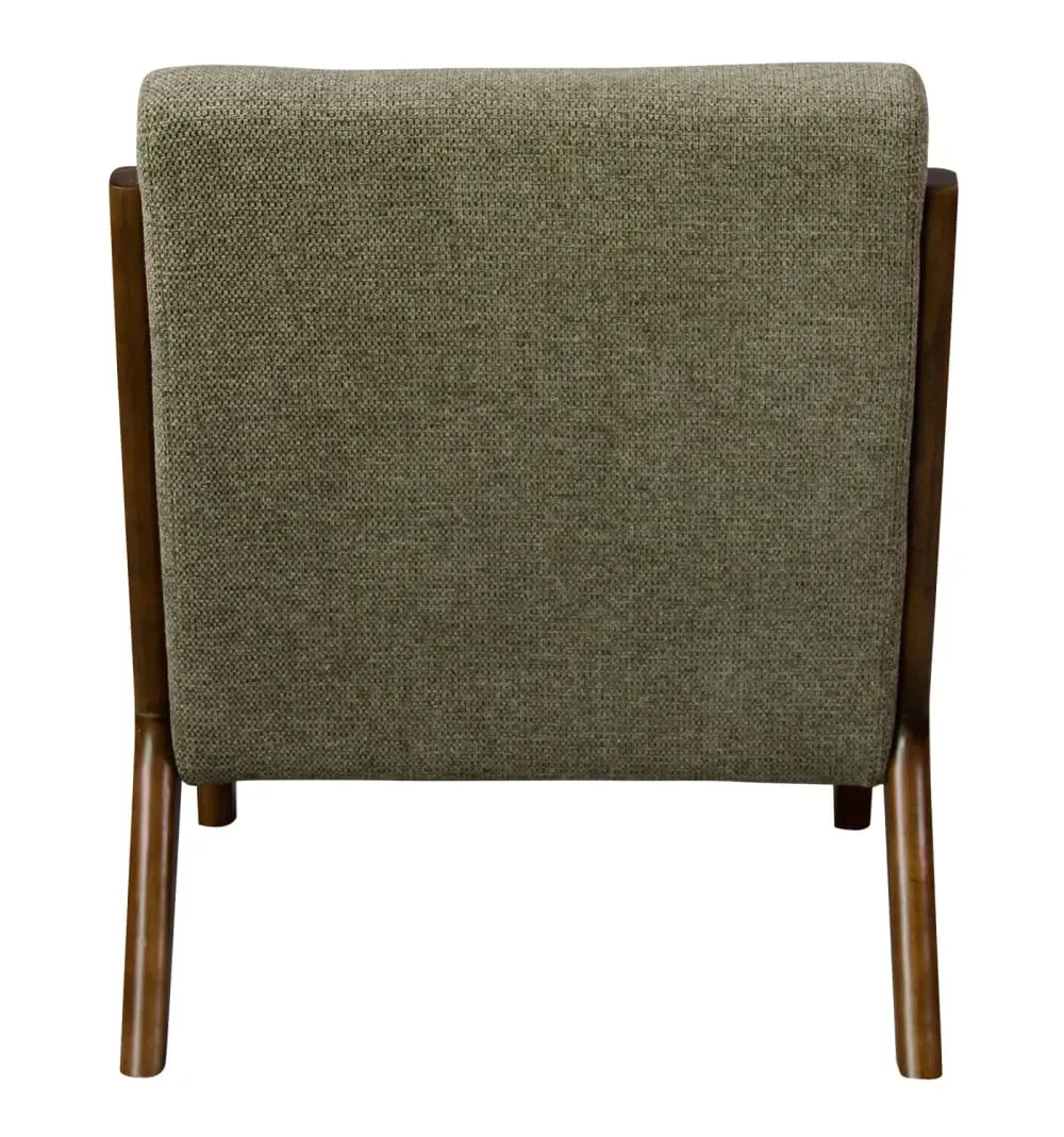 Illustration numéro 3 du produit Fauteuil en tisssu SoftCellar Sauge et bois teinté noyer