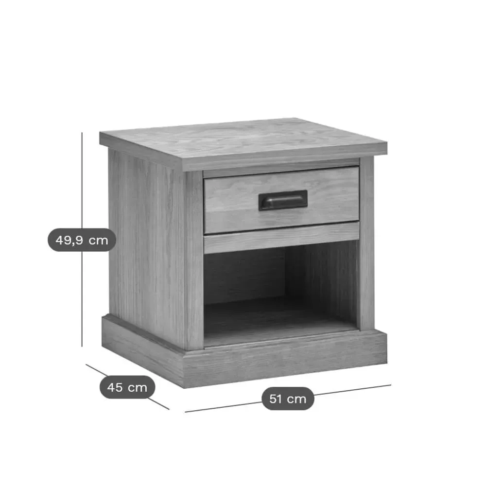 Illustration numéro 3 du produit Table de chevet un tiroir en placage bois véritable