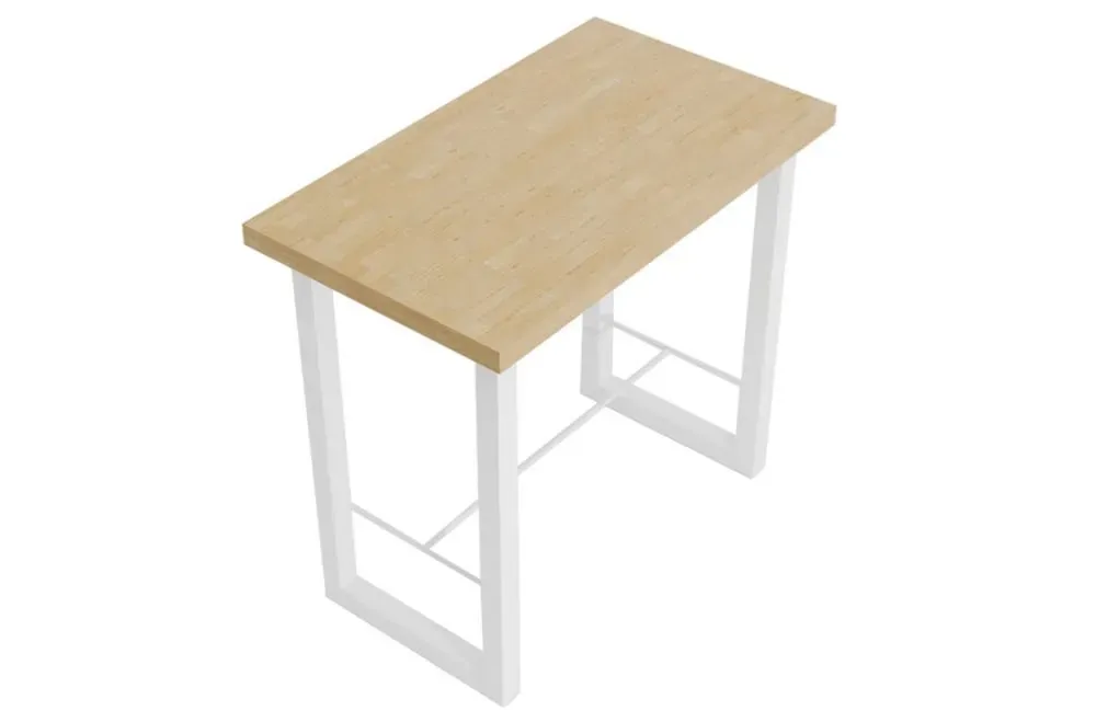 Illustration numéro 3 du produit Table haute en chêne clair et acier blanc