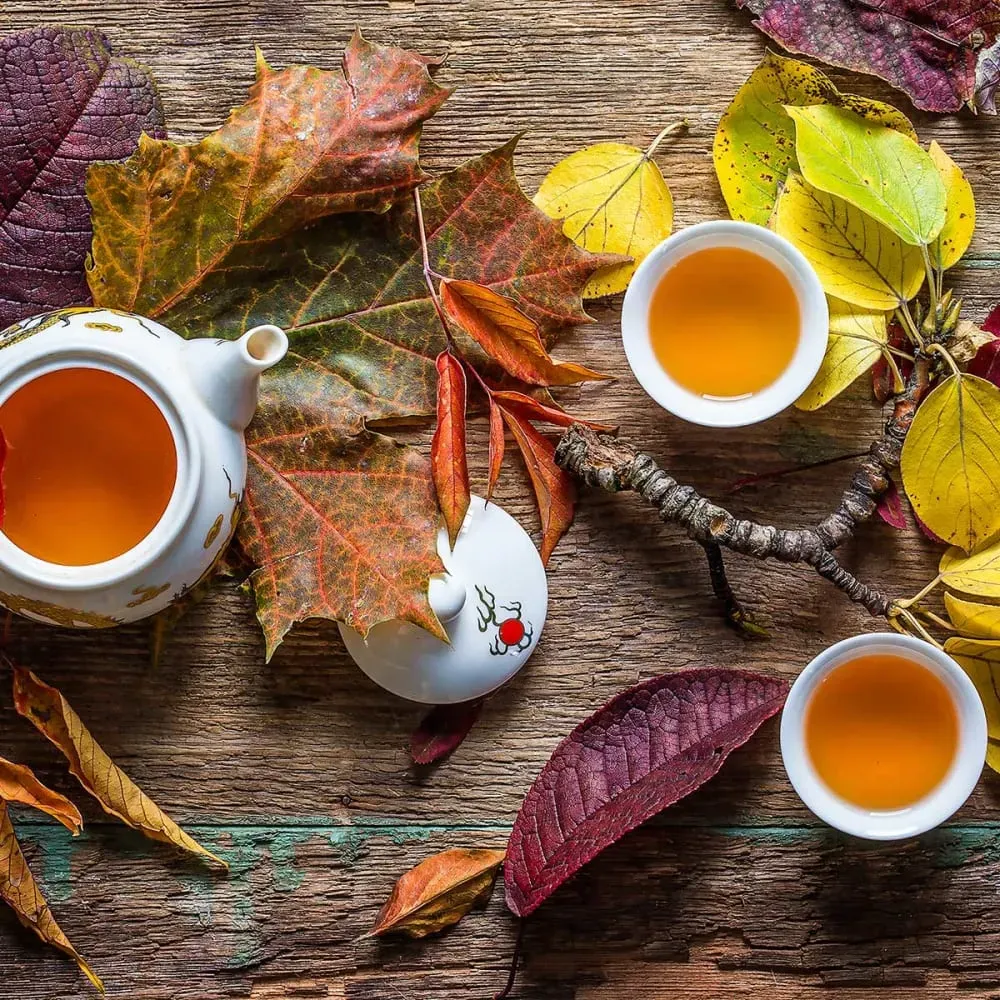 Illustration numéro 3 du produit Tableau cuisine feuille de thé imprimé sur toile 90x60 cm