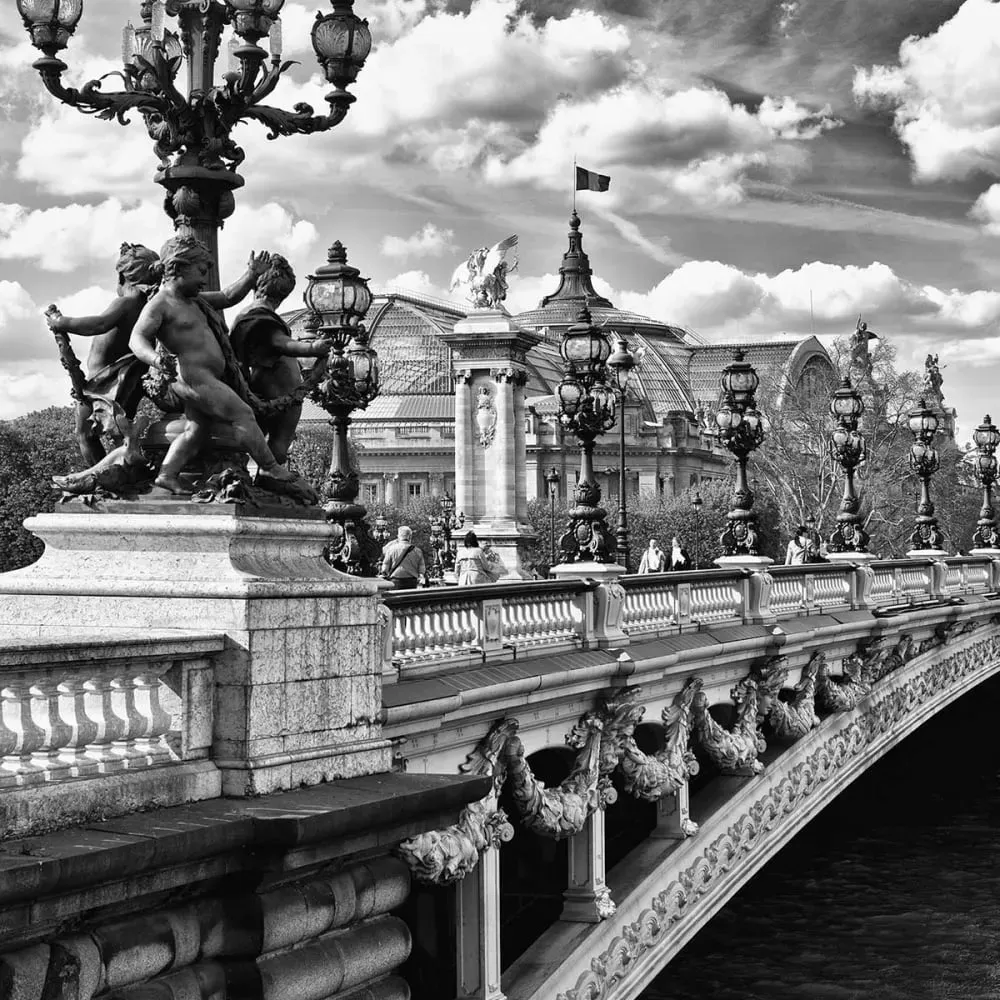 Illustration numéro 3 du produit Tableau Paris vue du pont Alexandre III imprimé sur toile 60x90 cm