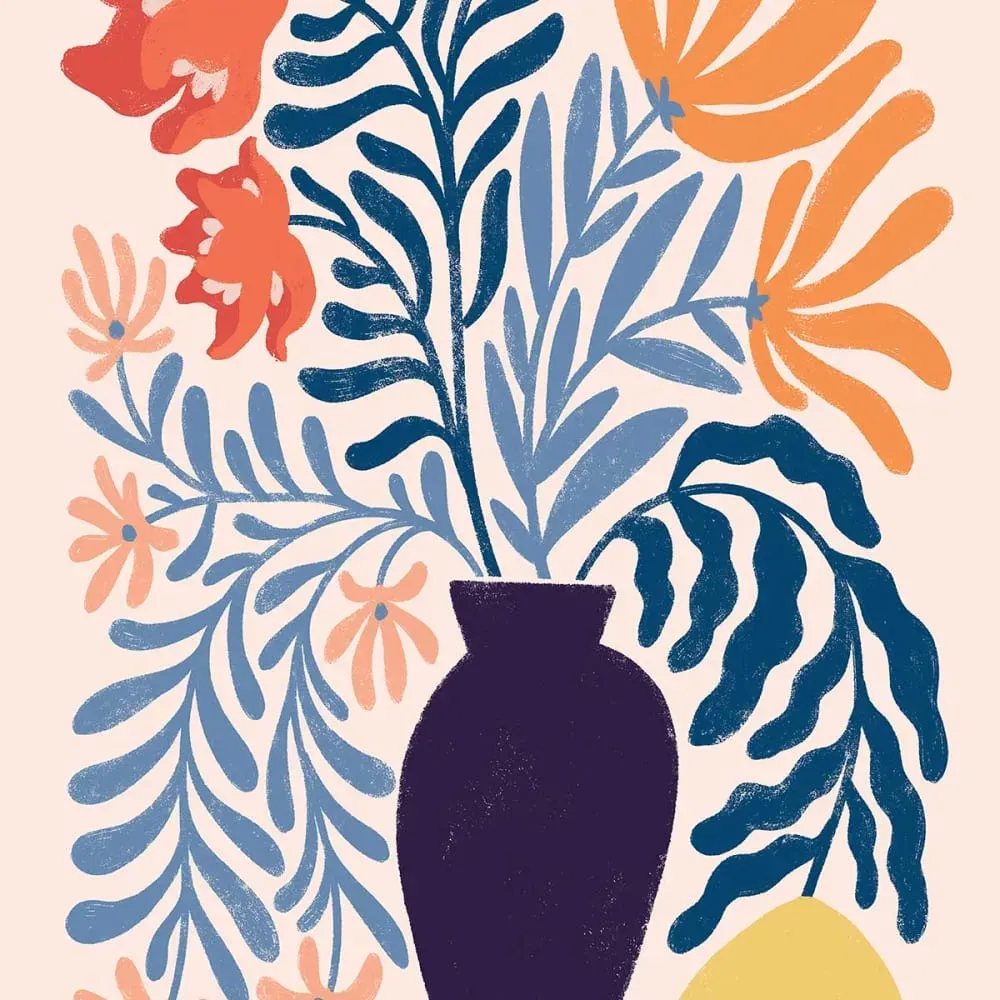 Illustration numéro 3 du produit Tableau bouquet d'été imprimé sur toile 60x90 cm