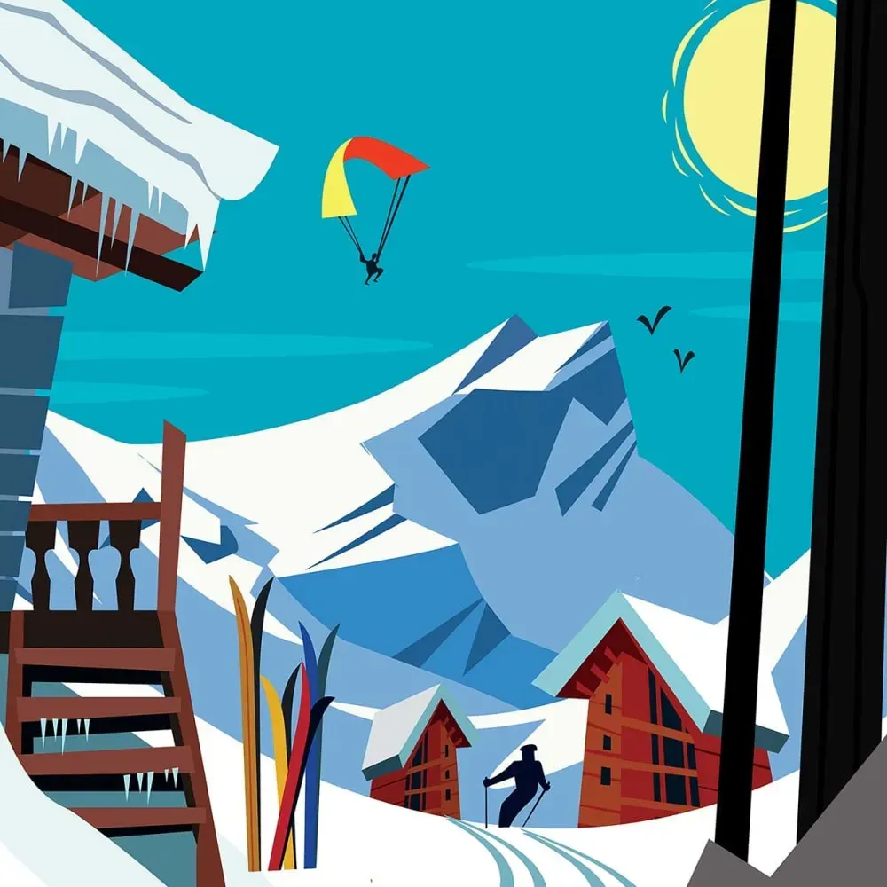 Illustration numéro 3 du produit Tableau  belle plagne imprimé sur toile 40x60 cm