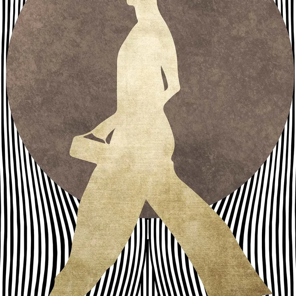 Illustration numéro 3 du produit Tableau silhouette femme à chapeau imprimé sur toile 40x60 cm