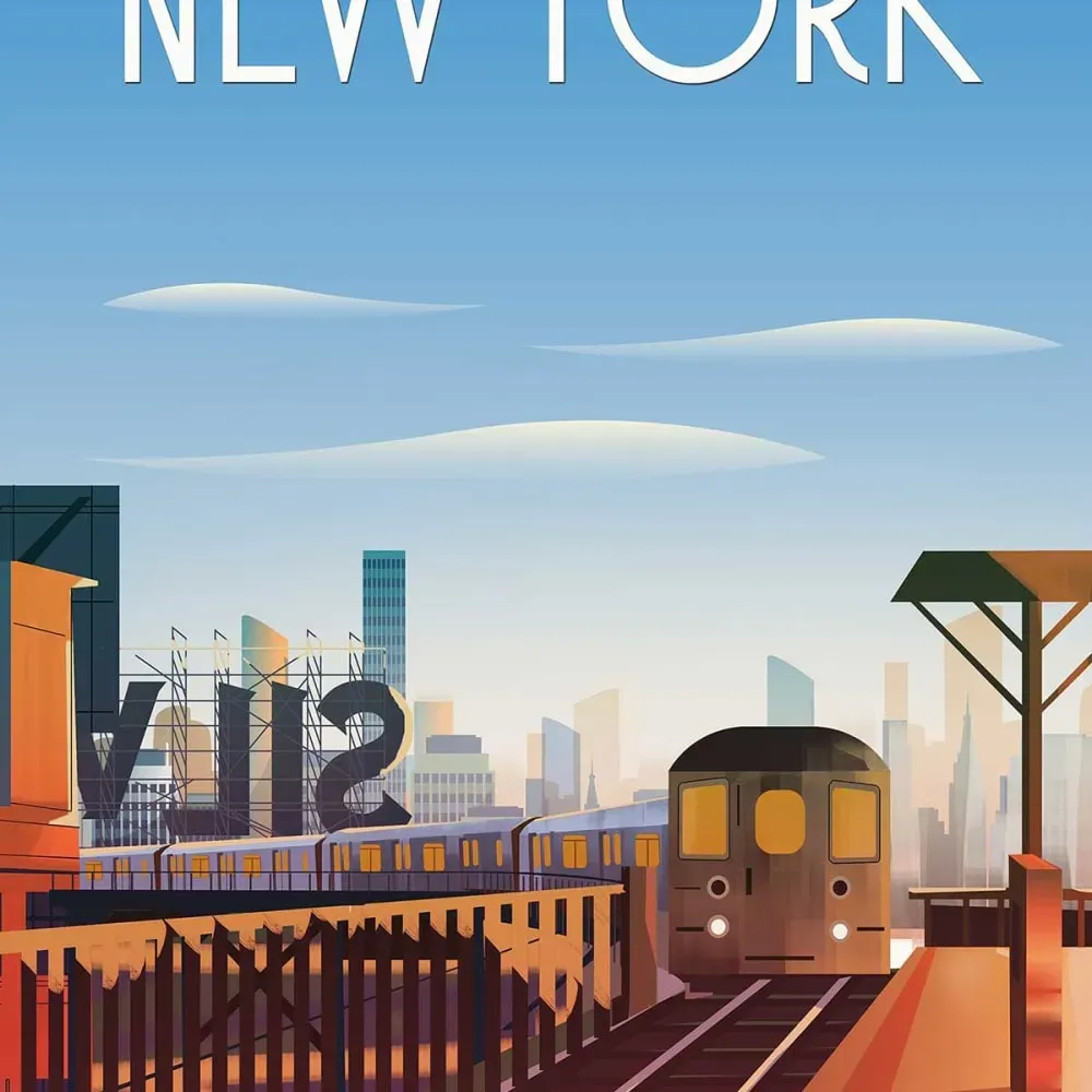 Illustration numéro 3 du produit Tableau de voyage New York ville imprimé sur toile 60x90 cm