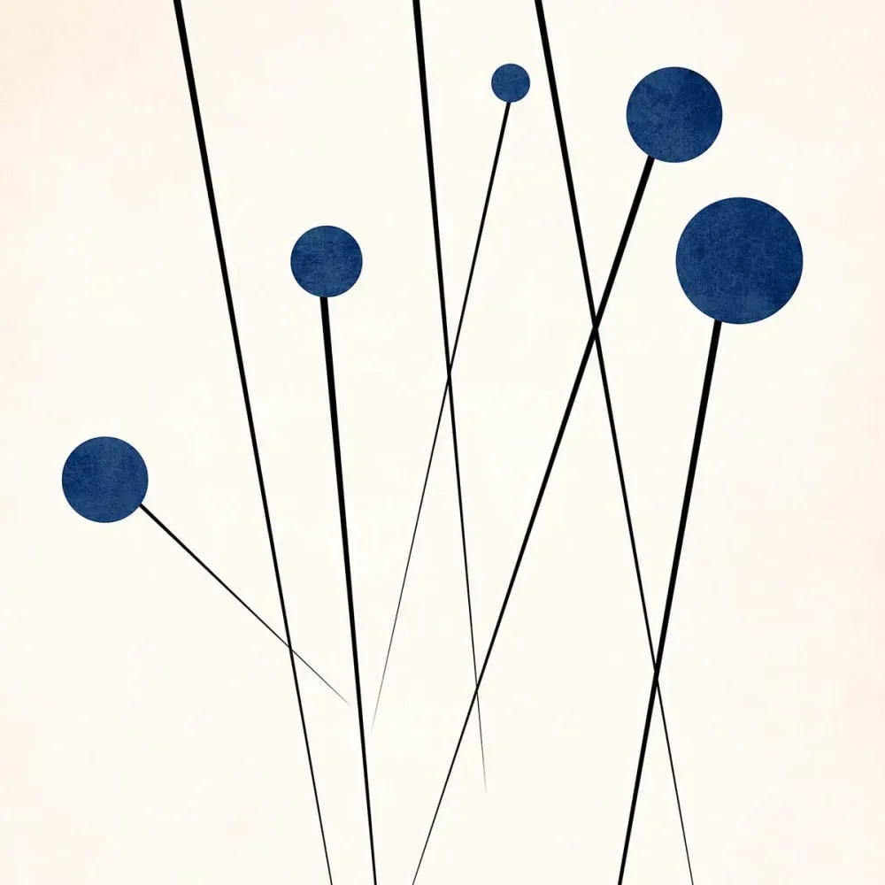 Illustration numéro 3 du produit Tableau dessin fleurs de bleuets  imprimé sur toile 60x90 cm