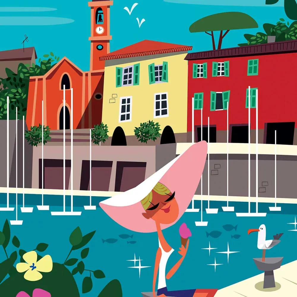 Illustration numéro 3 du produit Tableau du cap Ferrat imprimé sur toile 40x60 cm