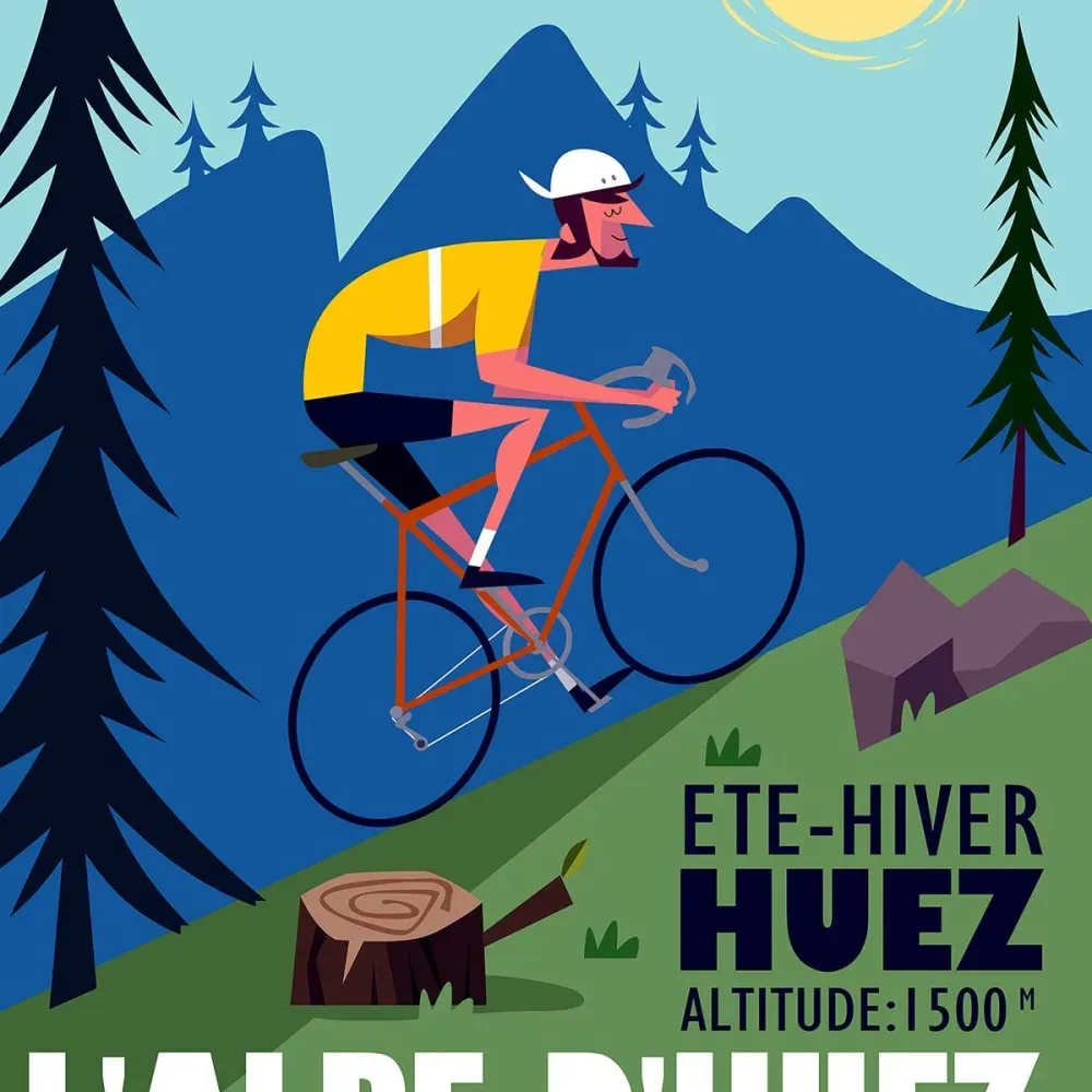 Illustration numéro 3 du produit Tableau  l'Alpe d'Huez imprimé sur toile 40x60 cm