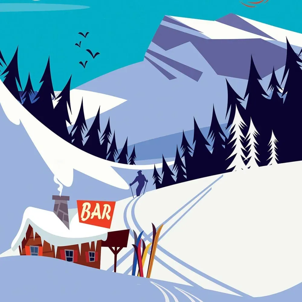 Illustration numéro 3 du produit Tableau ski Courchevel imprimé sur toile 40x60 cm