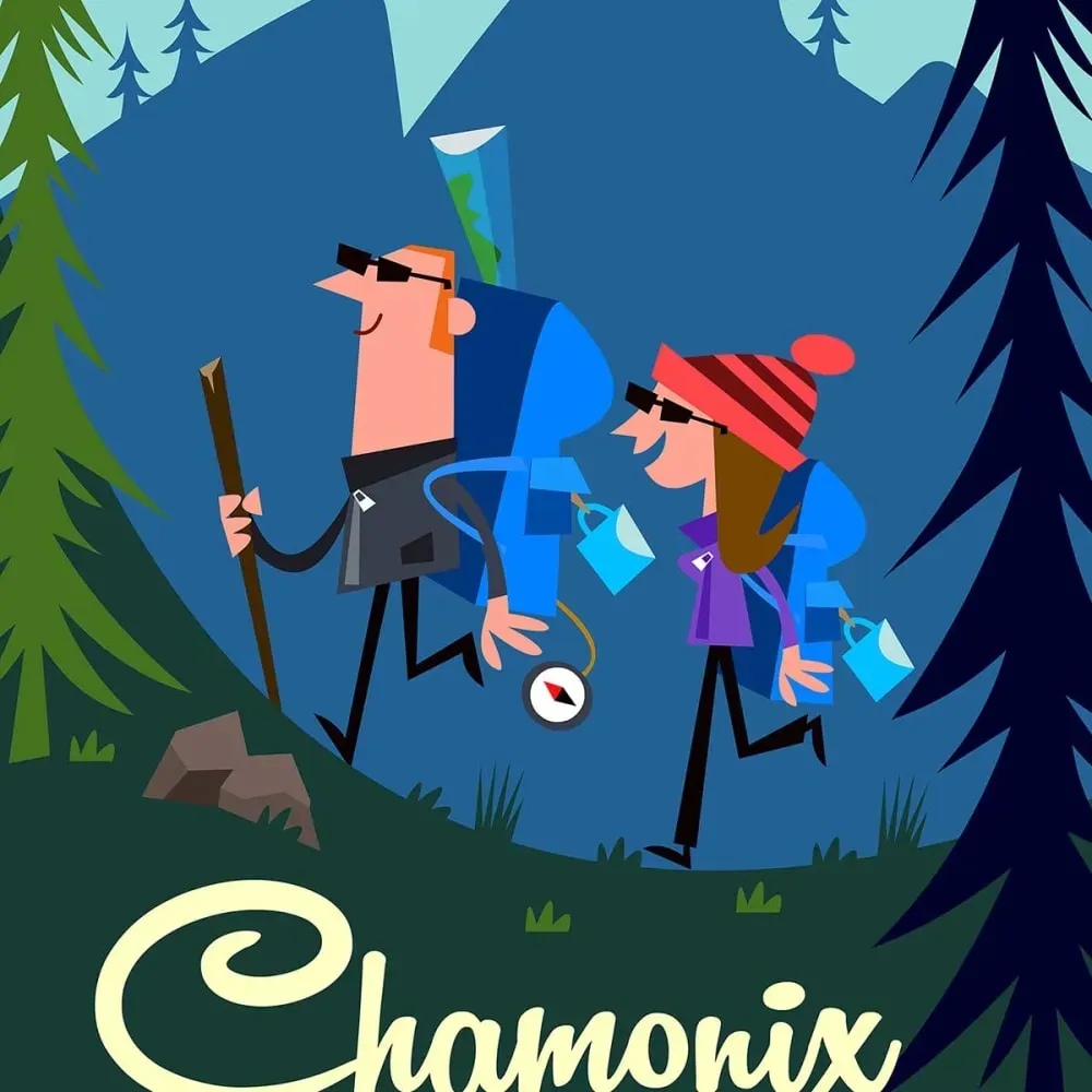 Illustration numéro 3 du produit Tableau rando à Chamonix imprimé sur toile 40x60 cm