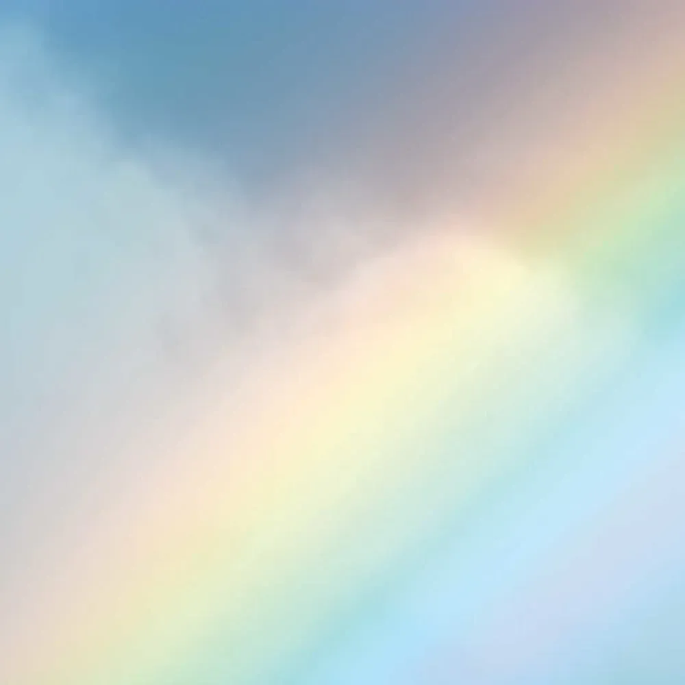 Illustration numéro 3 du produit Tableau arc en ciel pastel imprimé sur toile 90x60 cm