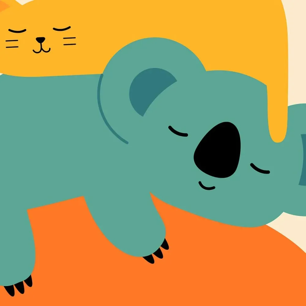 Illustration numéro 3 du produit Tableau enfant étant paresseux imprimé sur toile 50x50 cm