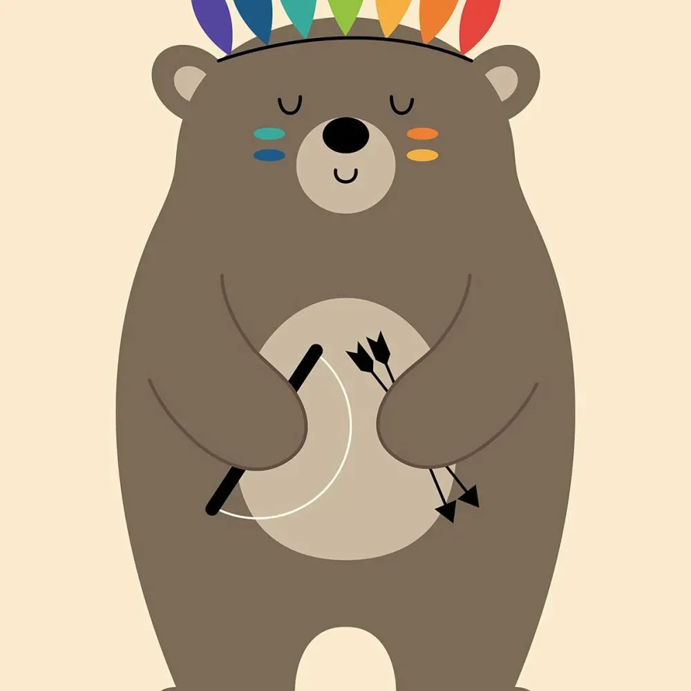 Illustration numéro 3 du produit Tableau jouant aux indiens imprimé sur toile 40x60 cm