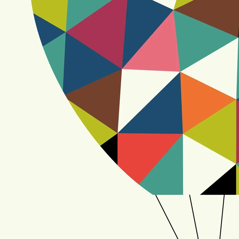 Illustration numéro 3 du produit Tableau enfant montgolfière géante imprimé sur toile 40x60 cm