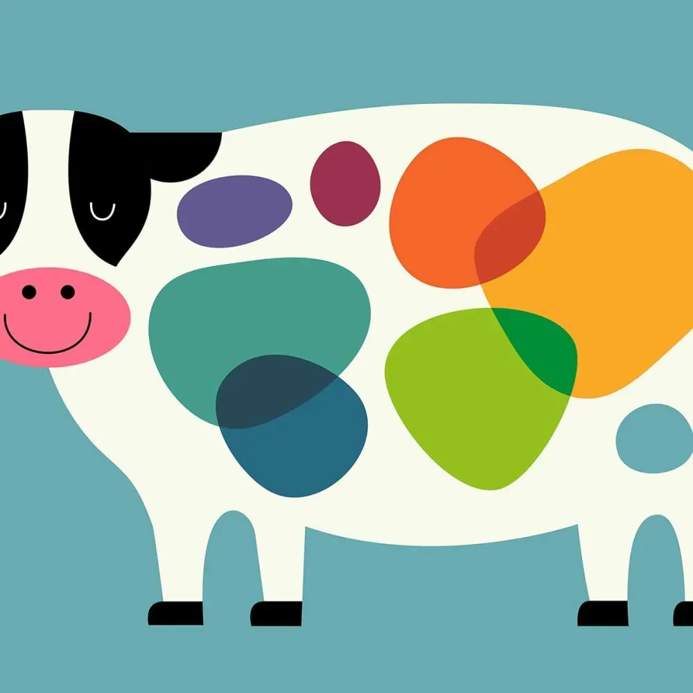 Illustration numéro 3 du produit Tableau lait joyeux  imprimé sur toile 60x40 cm