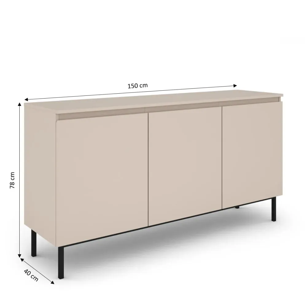 Illustration numéro 3 du produit Buffet  cachemire 3 portes 150cm