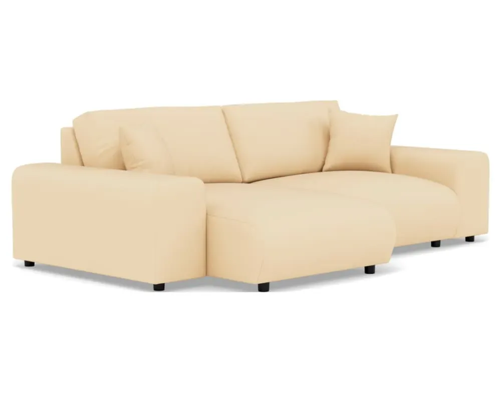 Illustration numéro 3 du produit Canapé d'angle réversible 4 places en simili beige