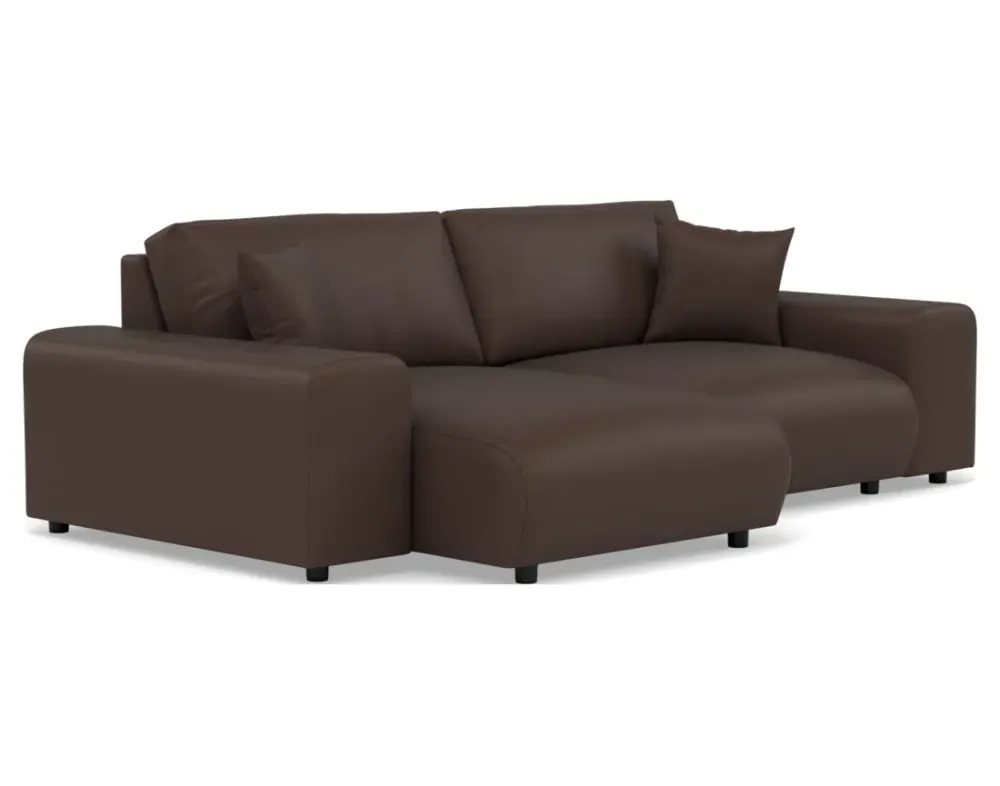 Illustration numéro 3 du produit Canapé d'angle réversible 4 places en simili marron