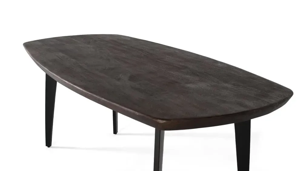 Illustration numéro 3 du produit Table à manger en bois de manguier aux coins arrondis, 200 cm