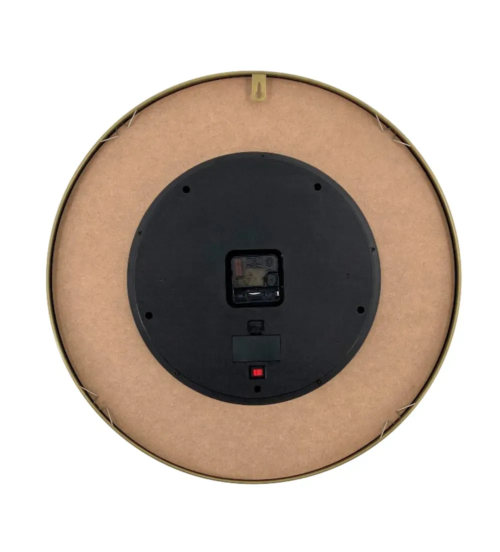 Illustration numéro 3 du produit Horloge métal noir doré rivets 48cm