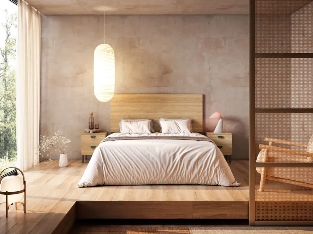 Illustration numéro 3 du produit Table de chevet 2 tiroirs chêne doré 55×40×34 cm