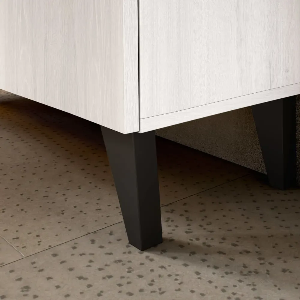 Illustration numéro 3 du produit Meuble à chaussures mélamine blanc pieds graphite 109x90x27 cm