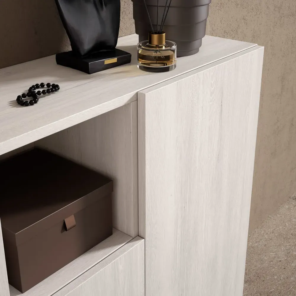 Illustration numéro 3 du produit Meuble à chaussures mélaminé blanc 87×90×27 cm