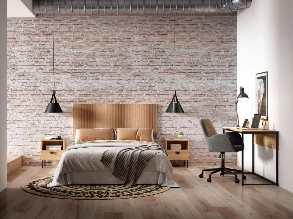 Illustration numéro 3 du produit Table de chevet 1 tiroir chêne doré 55×40×34 cm