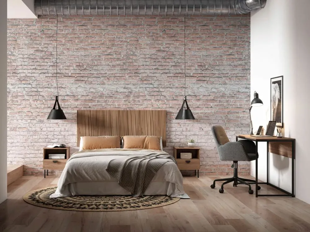 Illustration numéro 3 du produit Table de chevet 1 tiroir noyer 55×40×34 cm