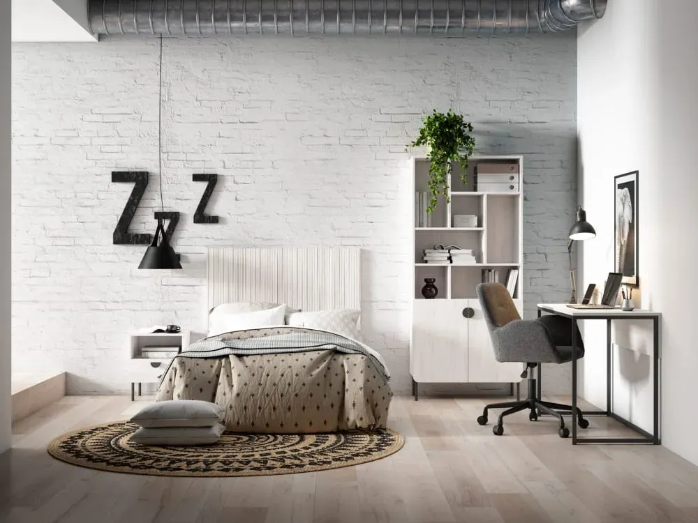 Illustration numéro 3 du produit Table de chevet 1 tiroir blanc 55×40×34 cm