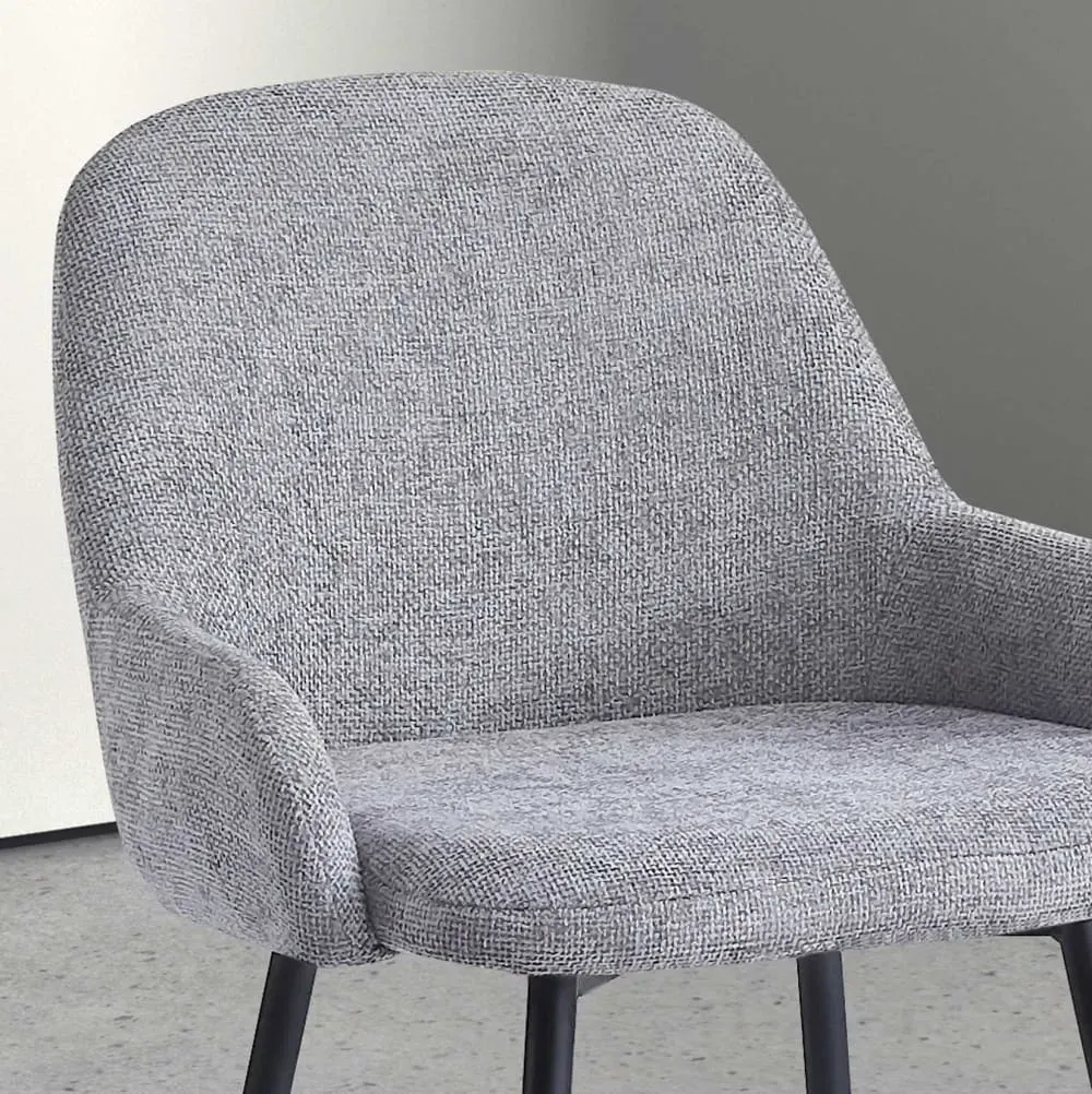 Illustration numéro 3 du produit Lot de 2 tabourets hauts en tissu et métal gris 95×51×52 cm