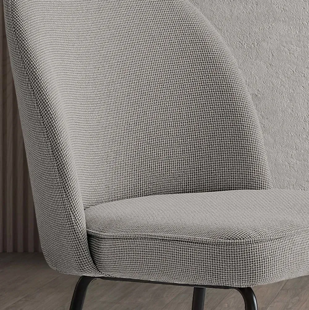 Illustration numéro 3 du produit Lot de 2 chaises en tissu et métal gris 86×50×54 cm