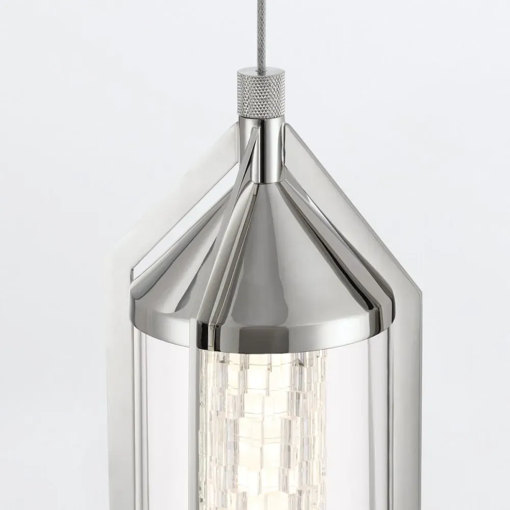 Illustration numéro 3 du produit Suspension	Aluminium, Acier, Verre transparent, Chrome Poli