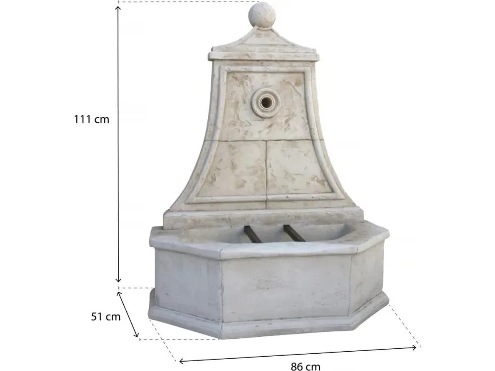 Illustration numéro 3 du produit Fontaine jardin pierre reconstituée  86 x 51 x 111 cm