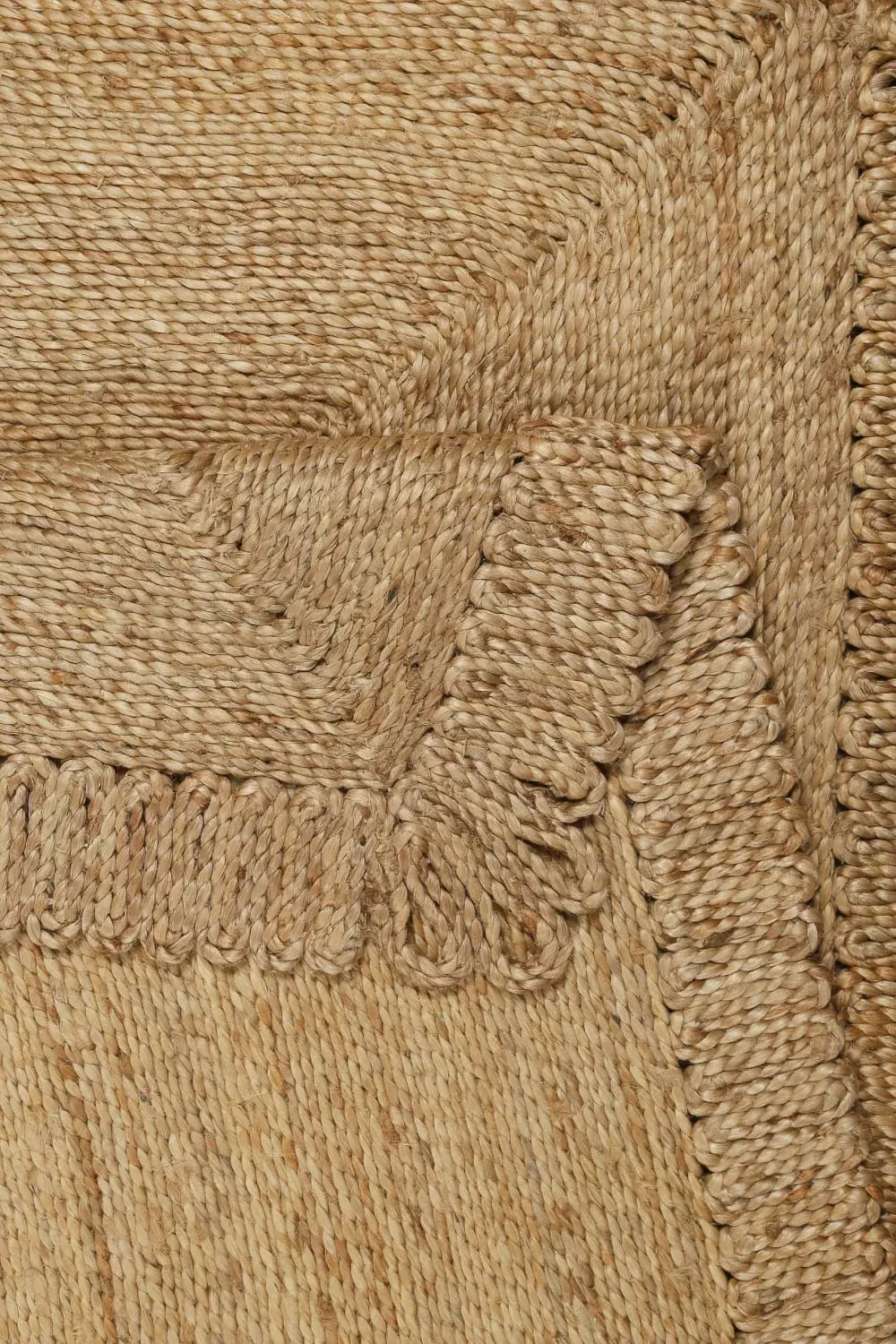 Illustration numéro 3 du produit Tapis en jute naturelle fait main avec bord original  140x200