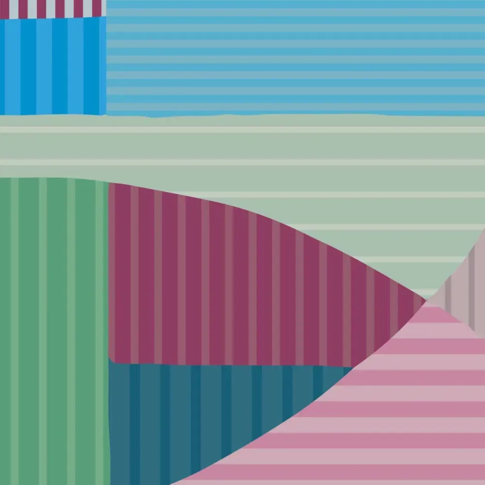 Illustration numéro 3 du produit Papier peint panoramique harmonies linéaires bleu 450x250cm