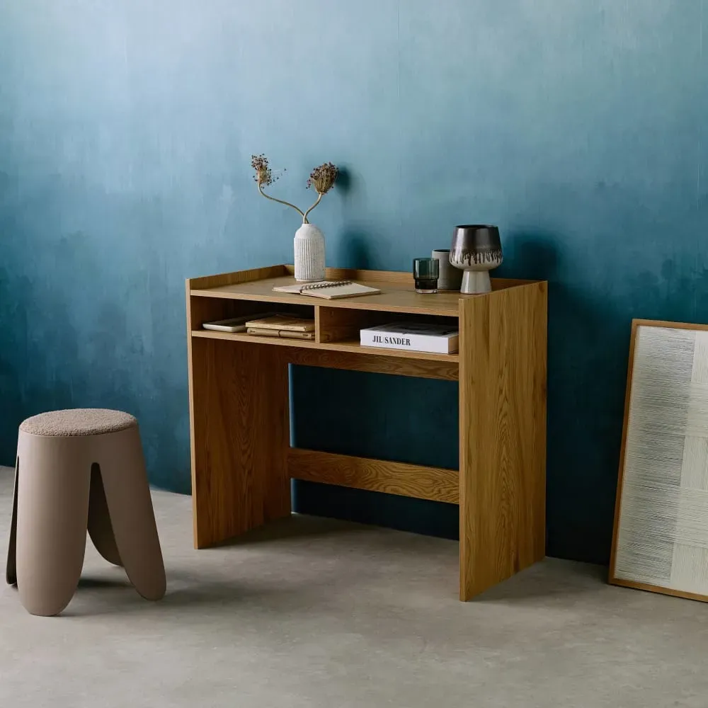 Illustration numéro 3 du produit Bureau décor bois 2 casiers de rangement chêne